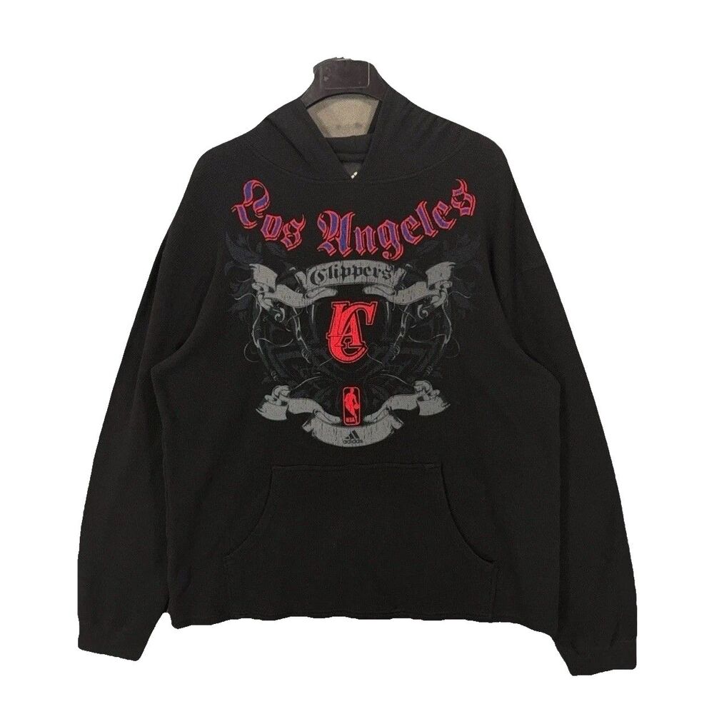 Adidas NBA Los Angeles Clippers Gothic Graphic Waffle Hoodie Large Black 2009